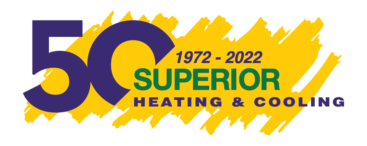 superior heating & cooling 50 year anniversary logo